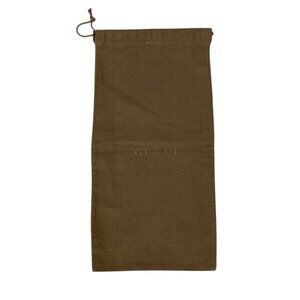 Gucci Brown Canvas Drawstring Dust Bag Travel Storage Pouch 17x7 Inches Luxury